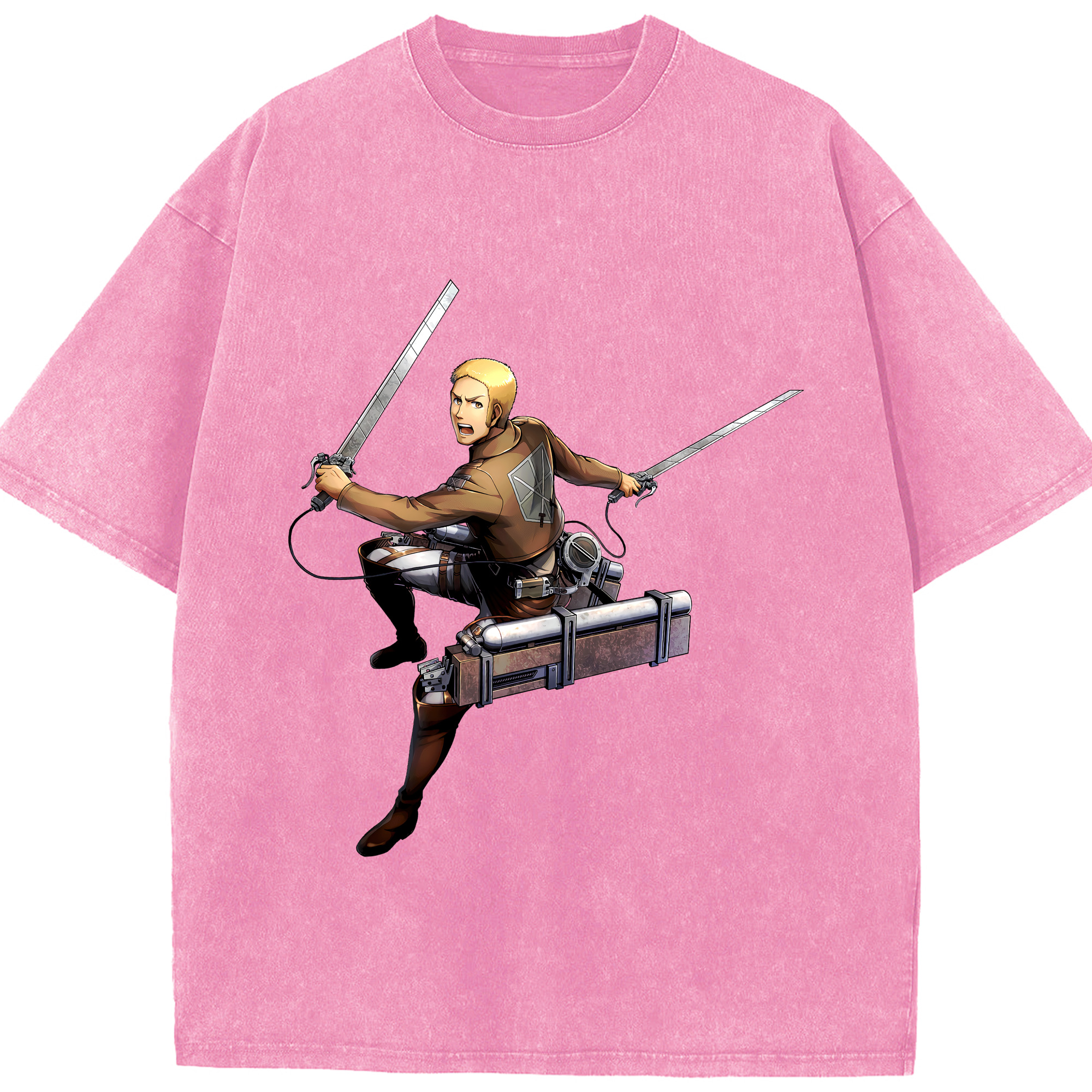 （画像用） 進撃の巨人 ライナー・ブラウン Attack on Titan Reiner Braun 綿100% ヴィンテージ風 半袖Tシャツ（フロントプリント）